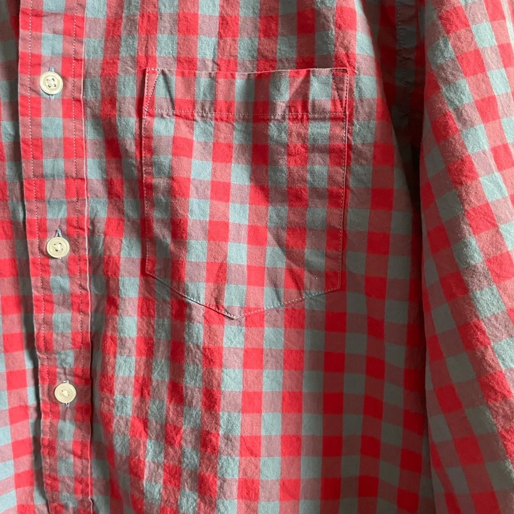 J. Crew Red and Blue Checked Button-Down Shirt